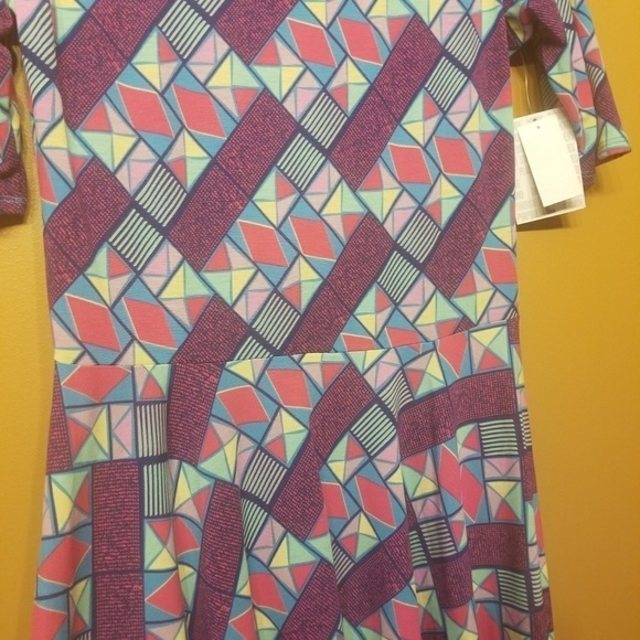 Lularoe | Women's Geometric Print Nicole Style Dress (Size Large) - Picture 5 of 10